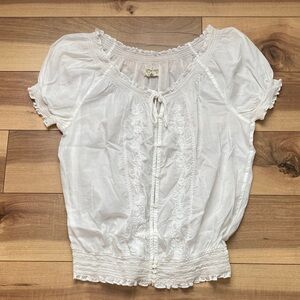 Denim & Supply White Peasant Blouse
